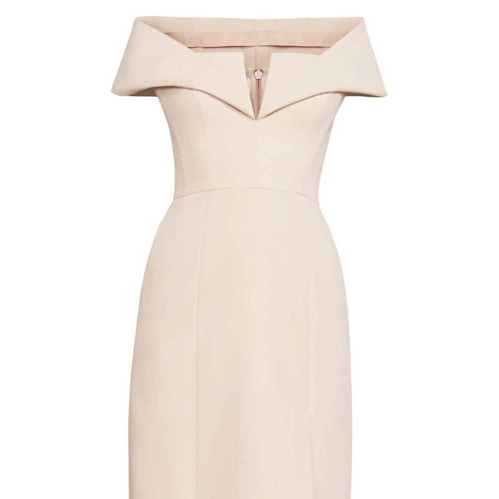bcbg marquis off-the-shoulder dress